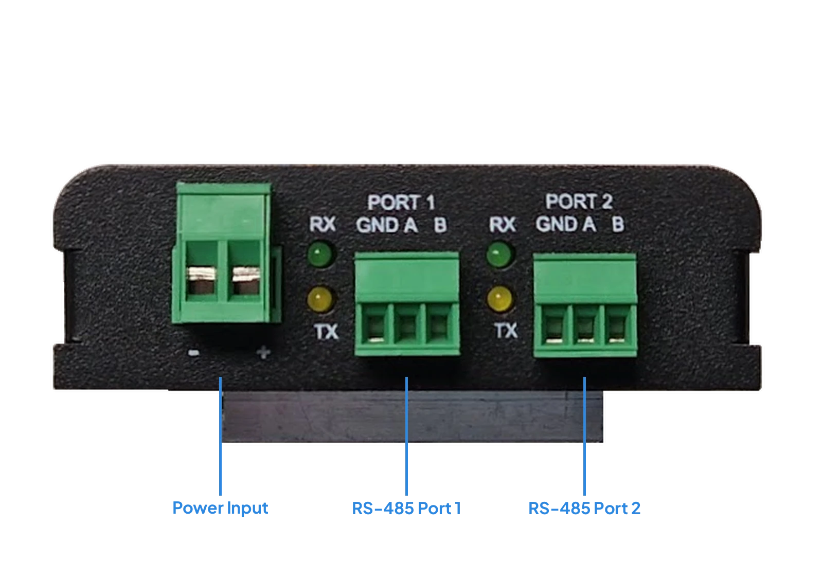 Wolf-2RS485 expansion card connectors, each terminal block labelled